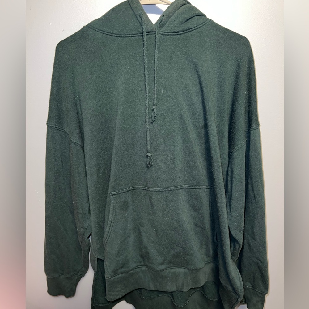 Green American Eagle Sherpa Hoodie